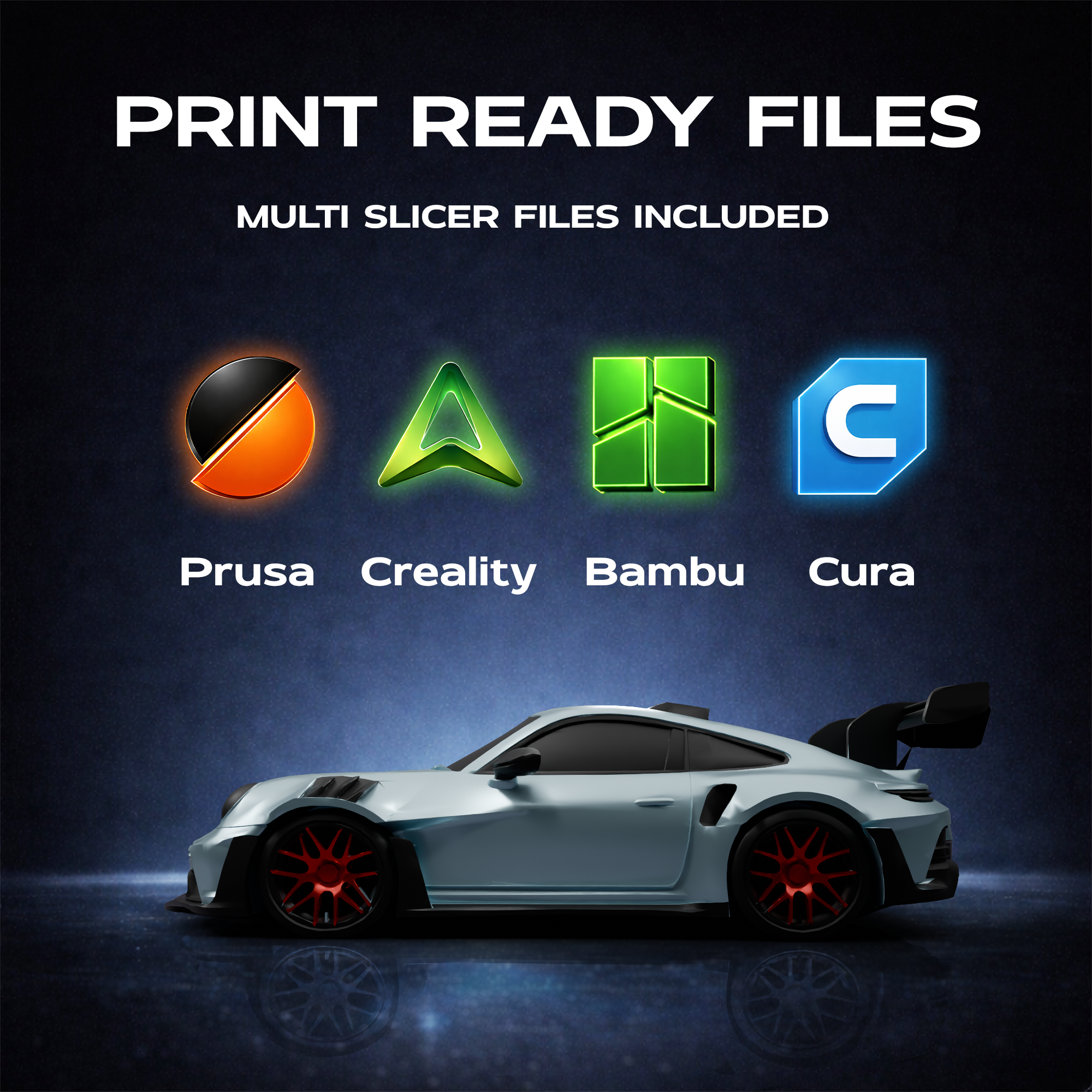 Porsche 911 Sports Car 3D Print Model