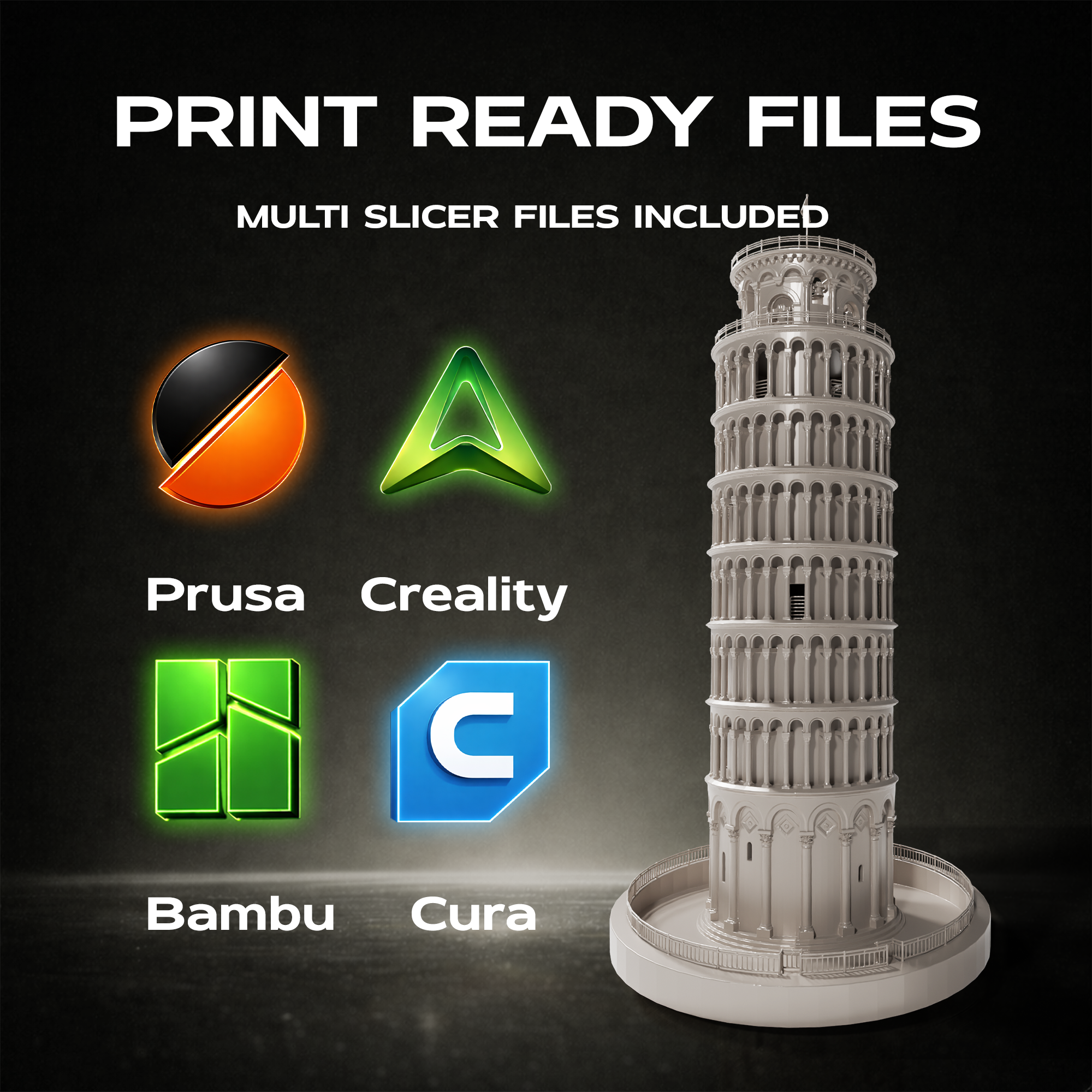 Leaning Tower of Pisa Monument 3D Print Model