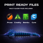 Thunder Articulated Dragon 3D Print Model