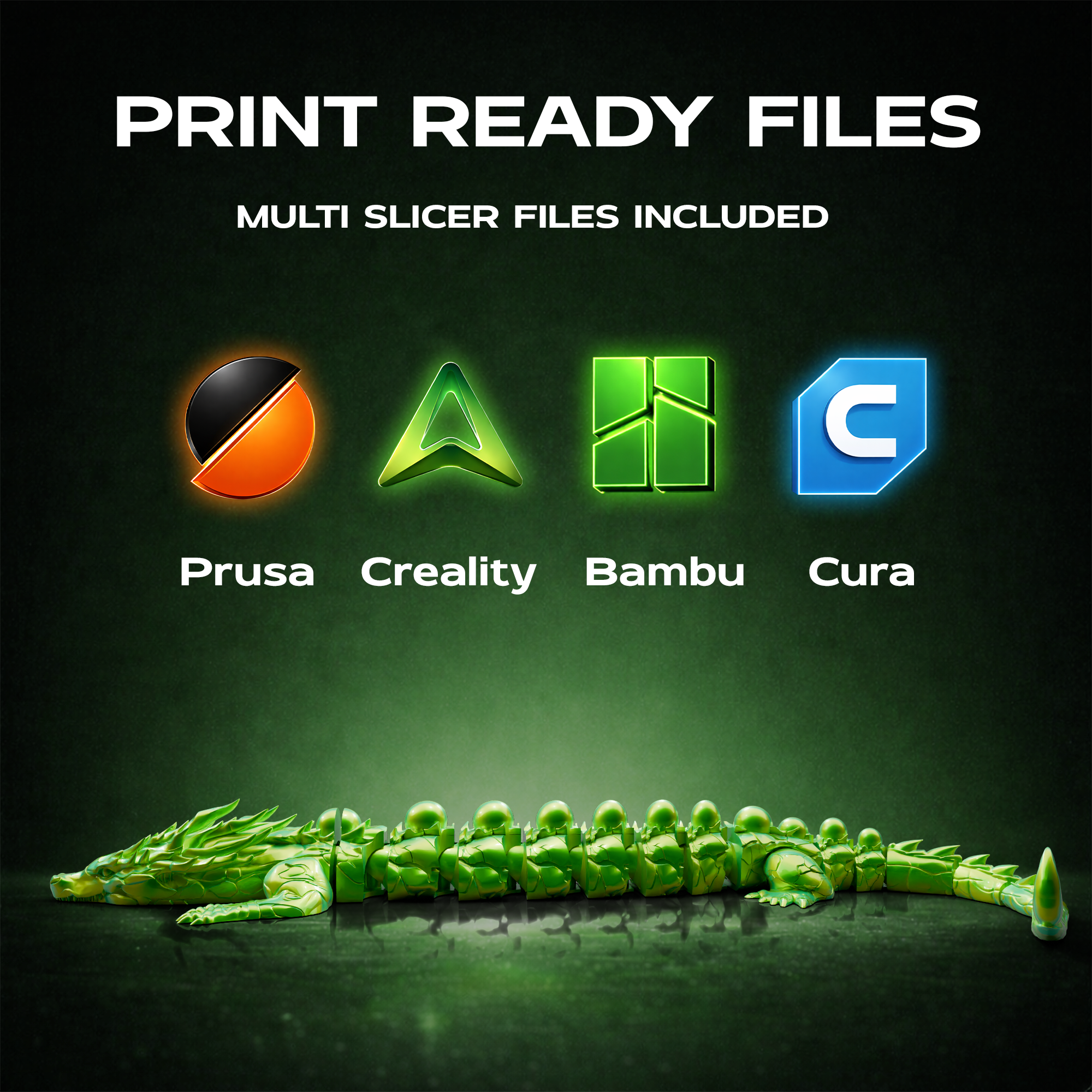 Poison Articulated Dragon 3D Print Model