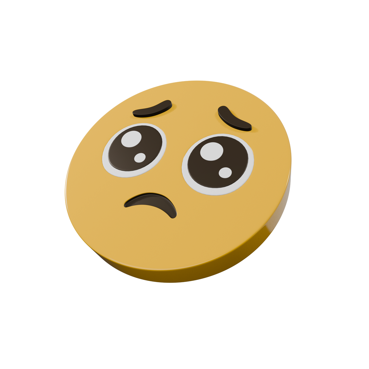 Pleading Face Emoji Coaster