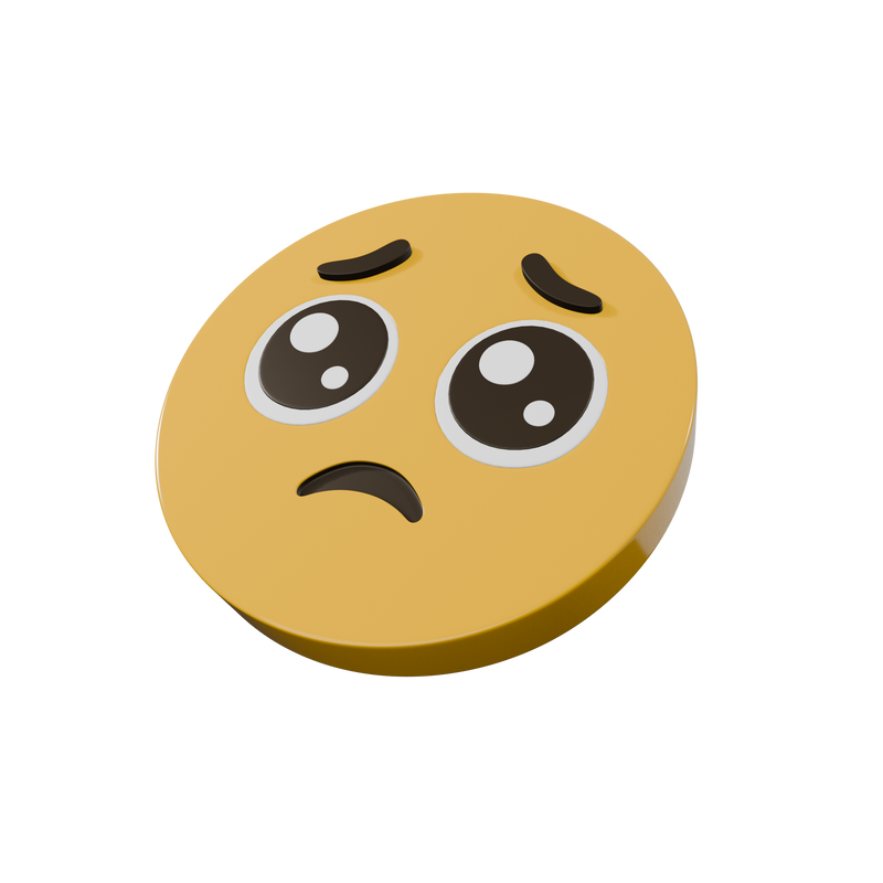 Pleading Face Emoji Coaster