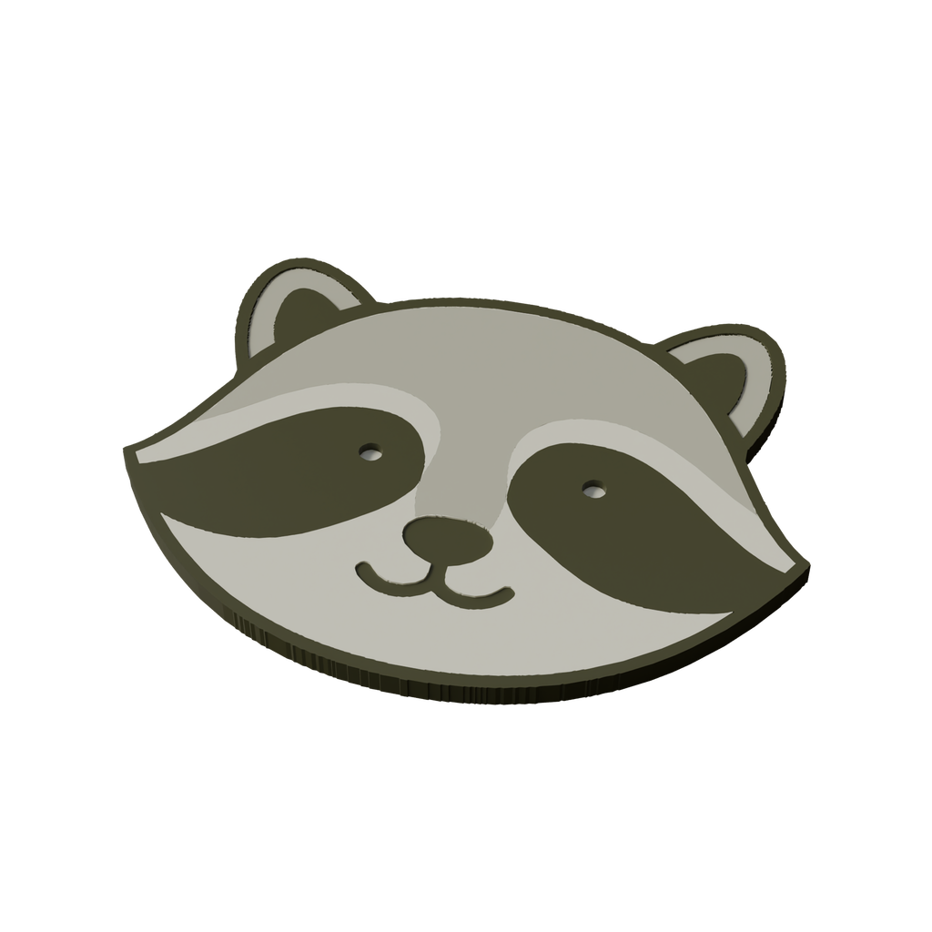 Northern Raccoon Animal Coaster 3D Print Model