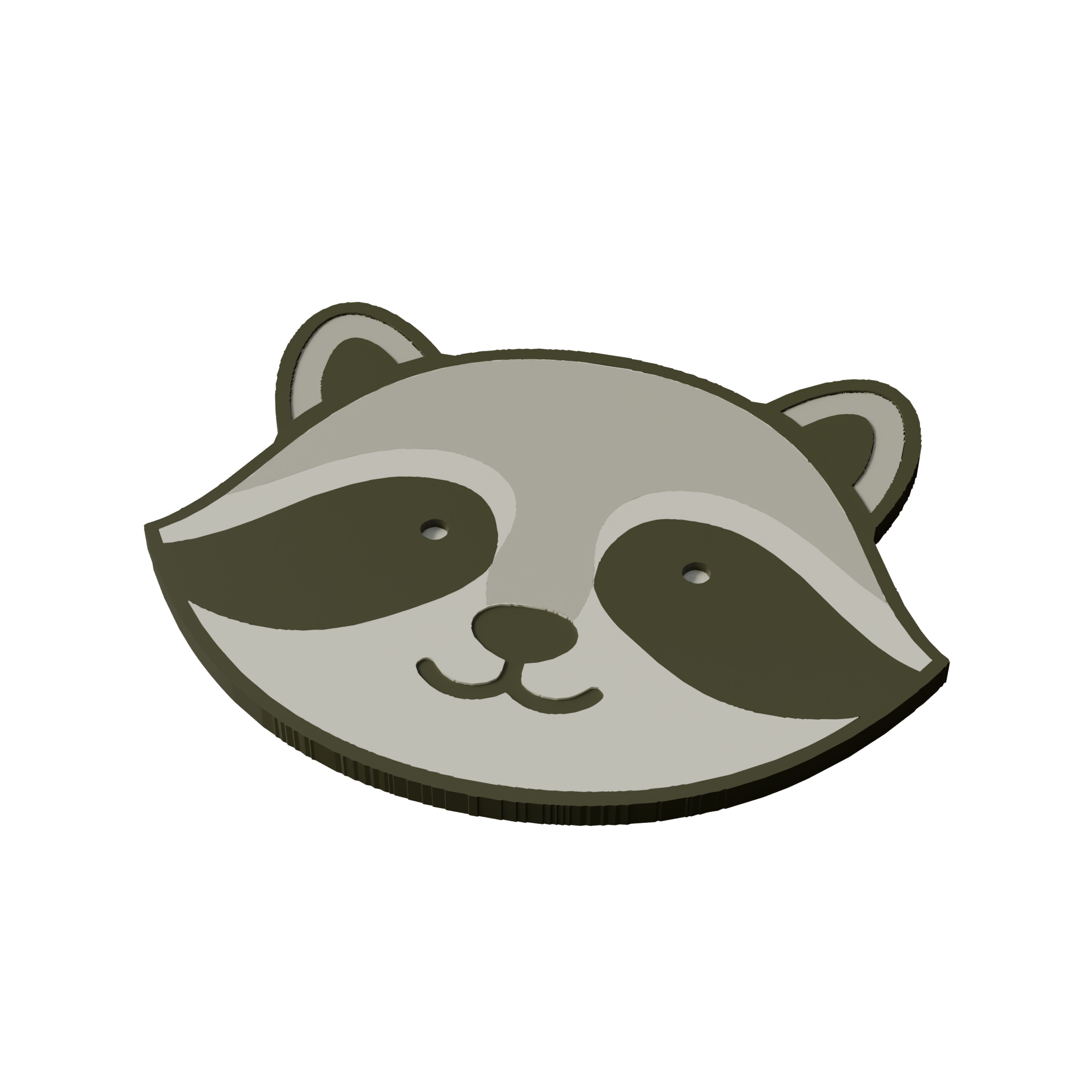 Northern Raccoon Animal Coaster 3D Print Model