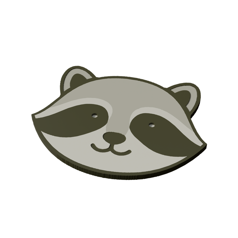 Northern Raccoon Animal Coaster 3D Print Model