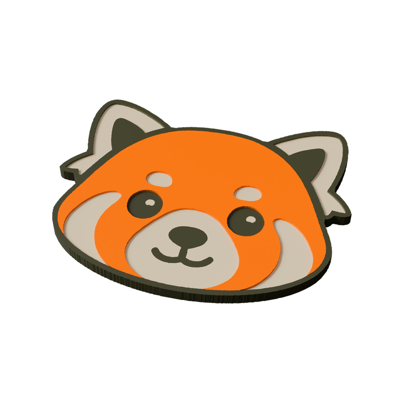 Red Panda Animal Coaster 3D Print Model