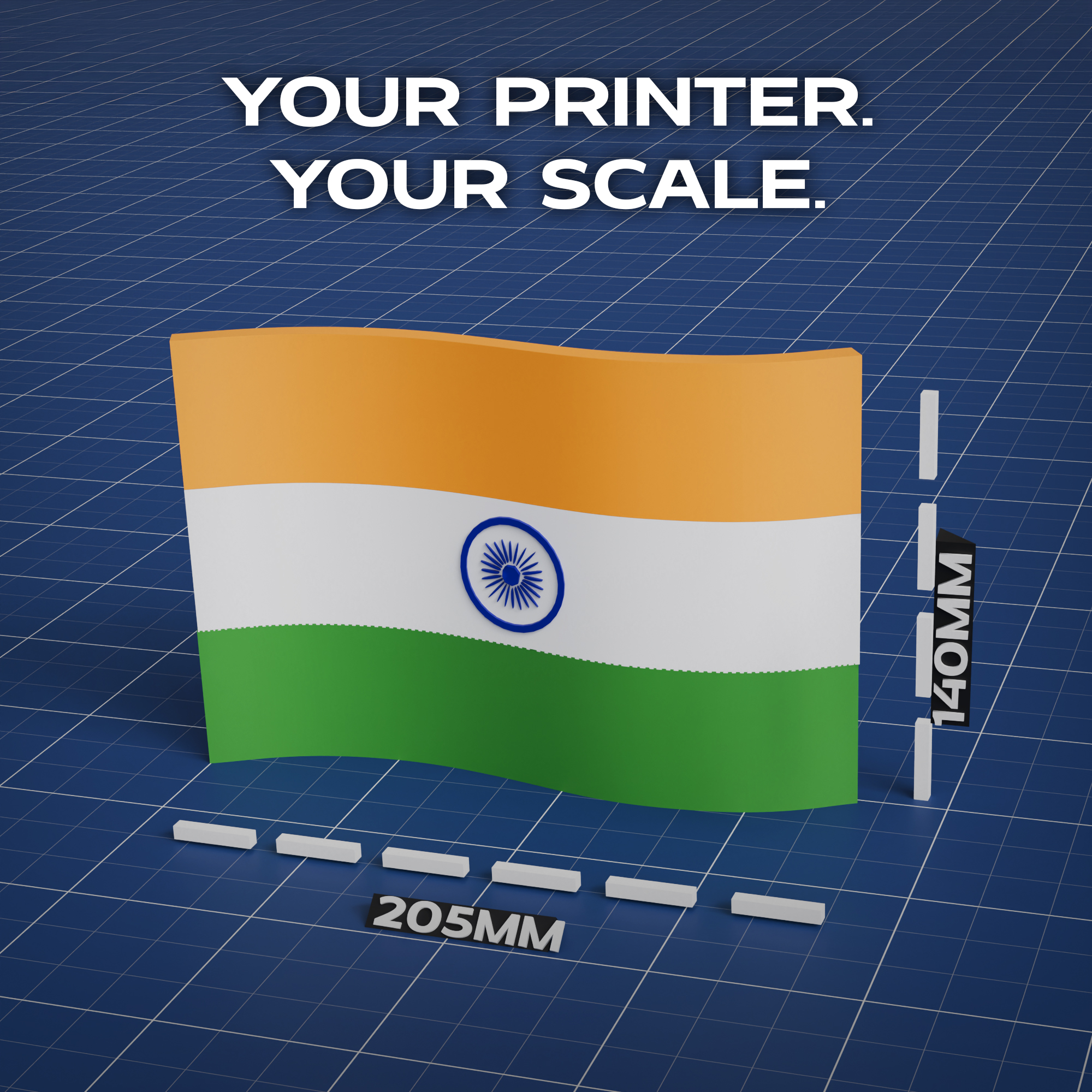 India Flag 3D Print Model