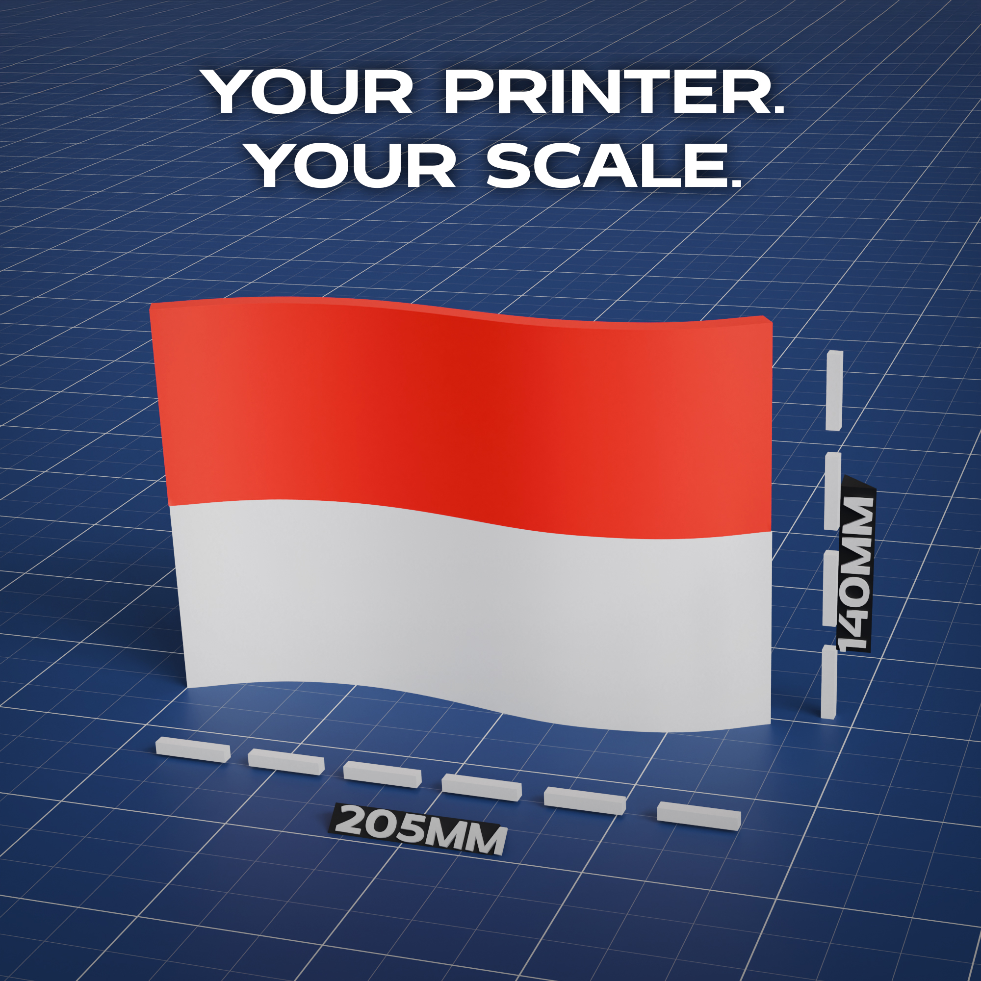 Indonesia Flag 3D Print Model Secondary image