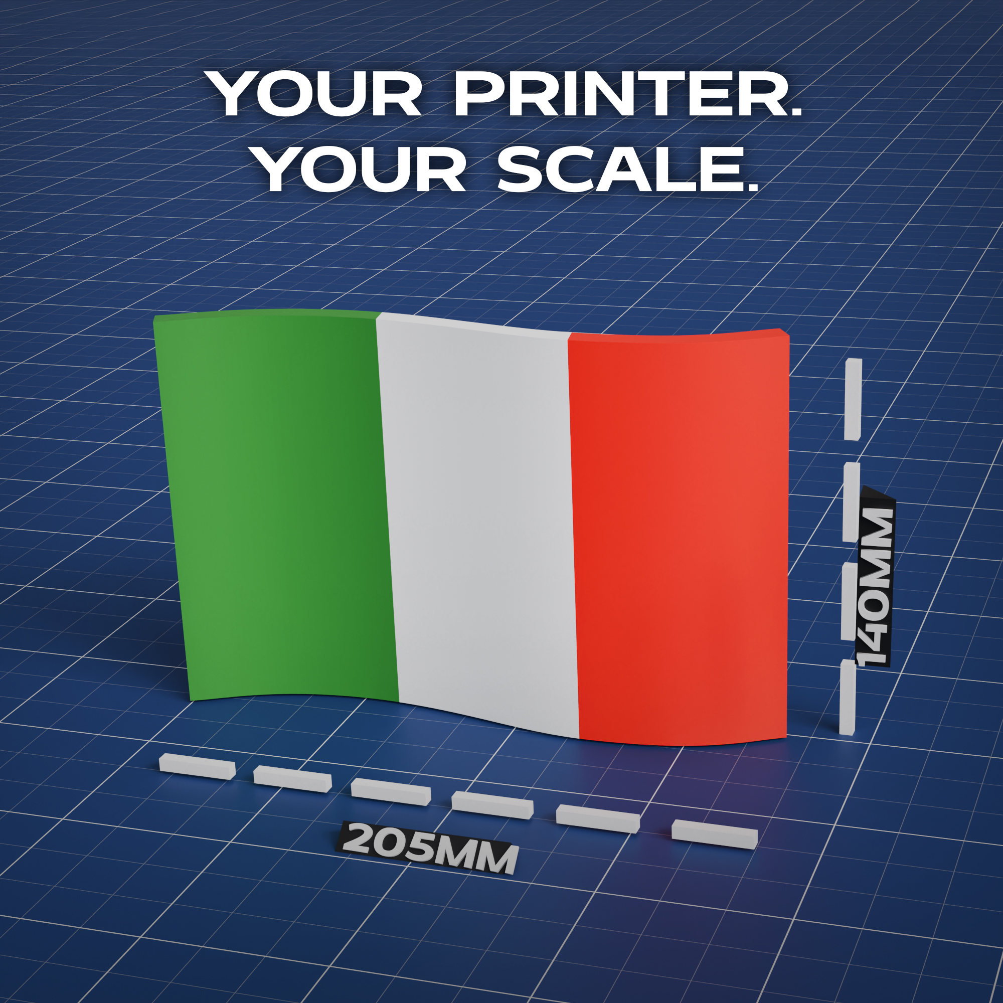 Italy Flag 3D Print Model Secondary image