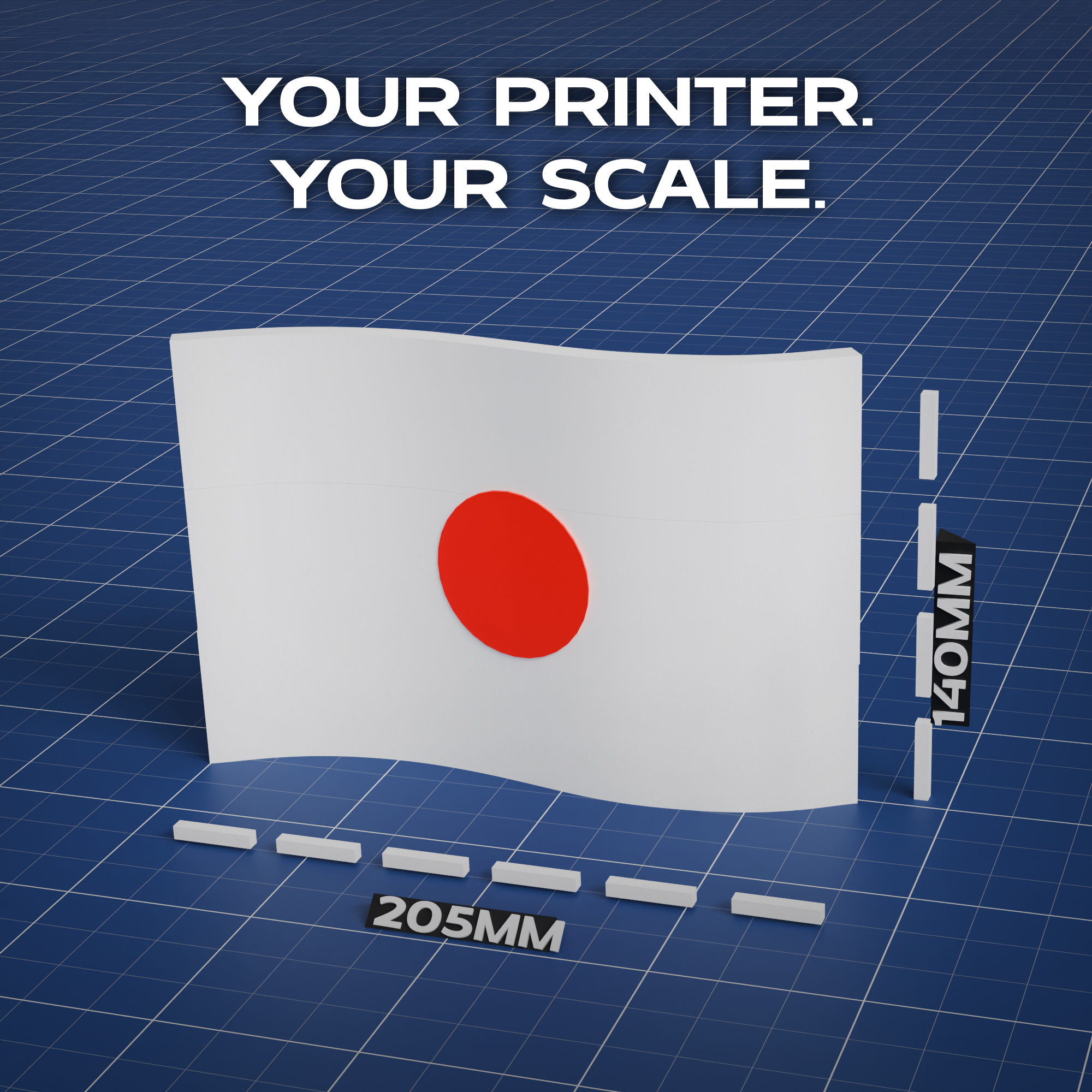 Japan Flag 3D Print Model