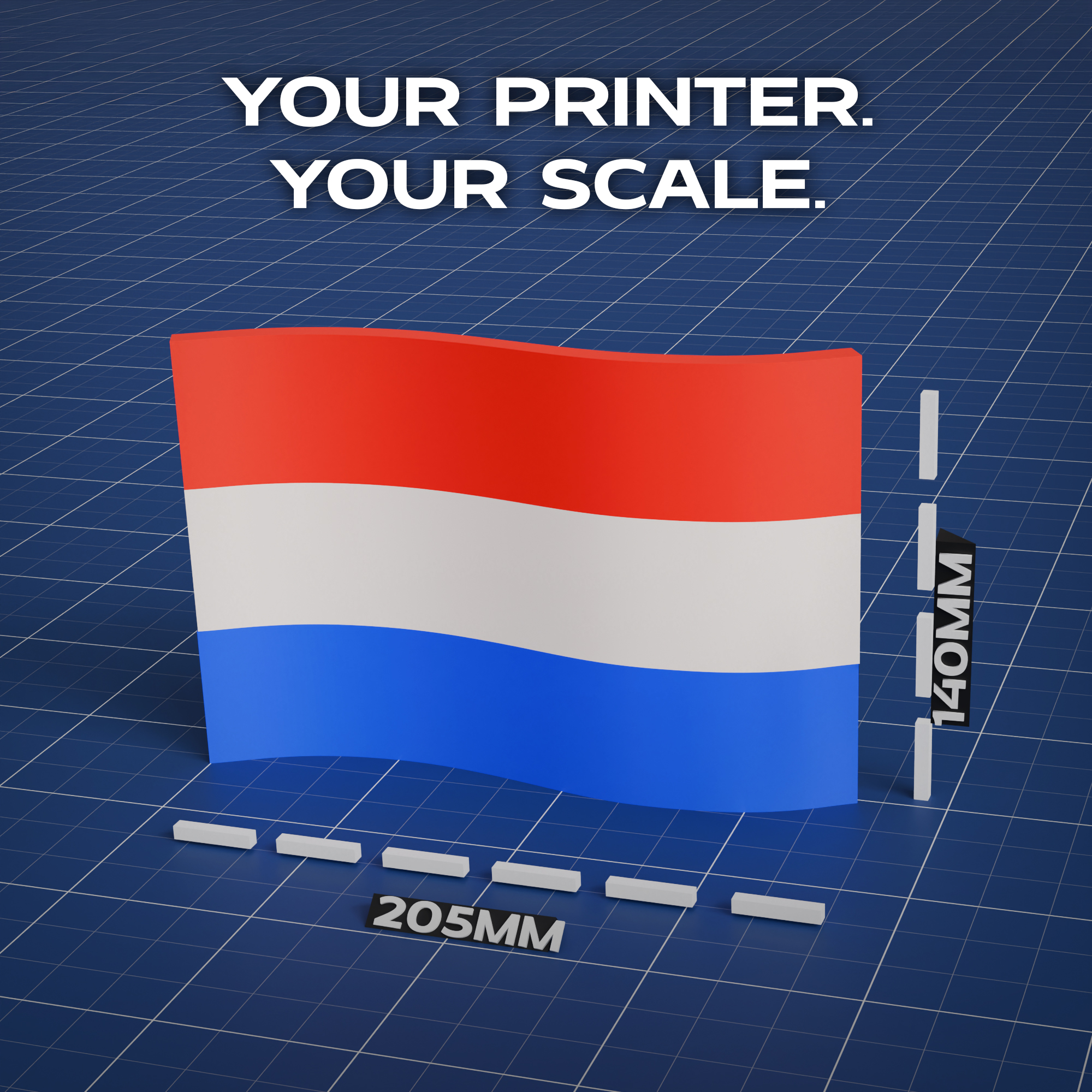 Netherlands Flag 3D Print Model Secondary image