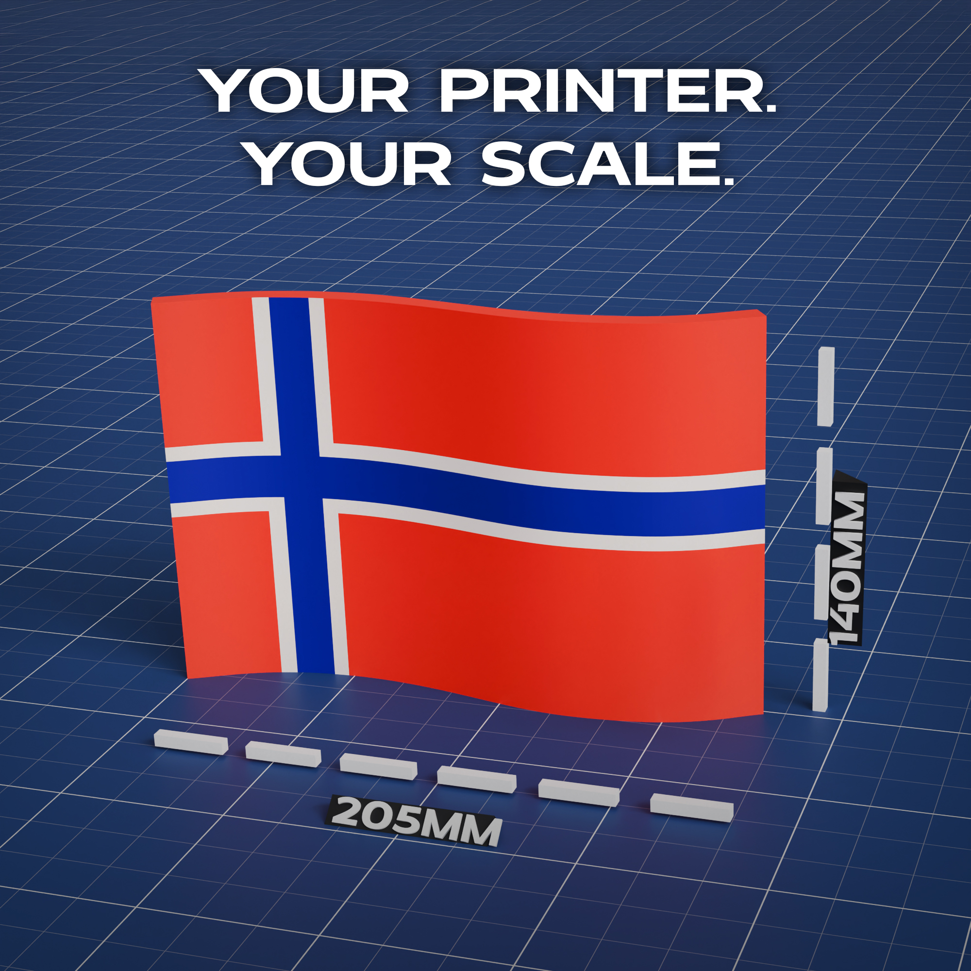 Norway Flag 3D Print Model