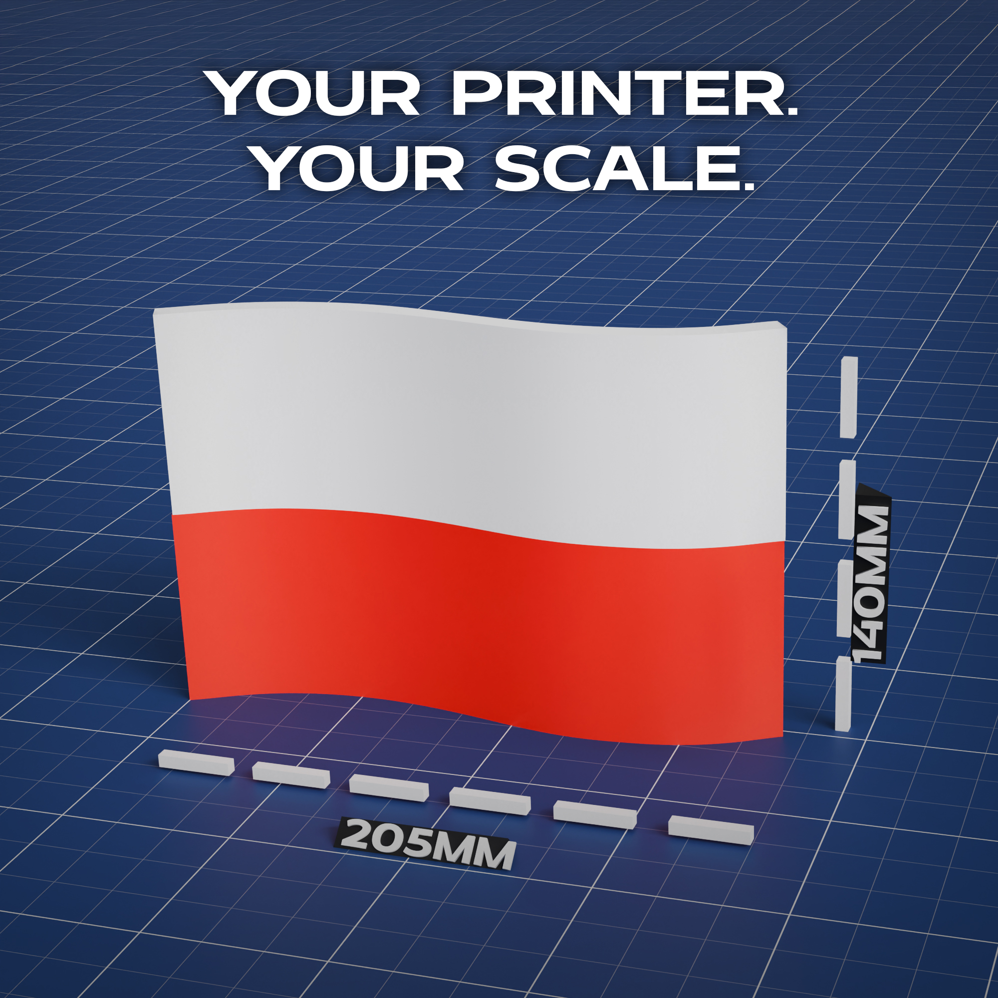 Poland Flag 3D Print Model Secondary image