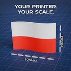 Poland Flag 3D Print Model