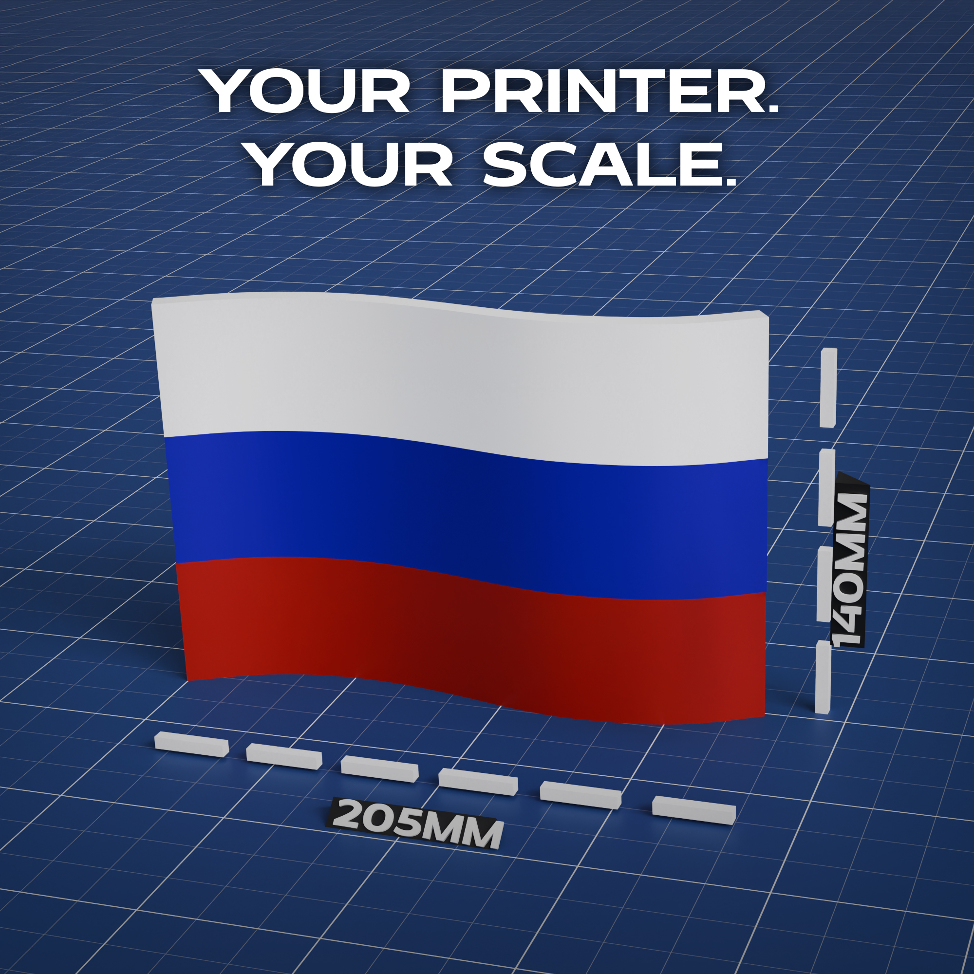 Russia Flag 3D Print Model