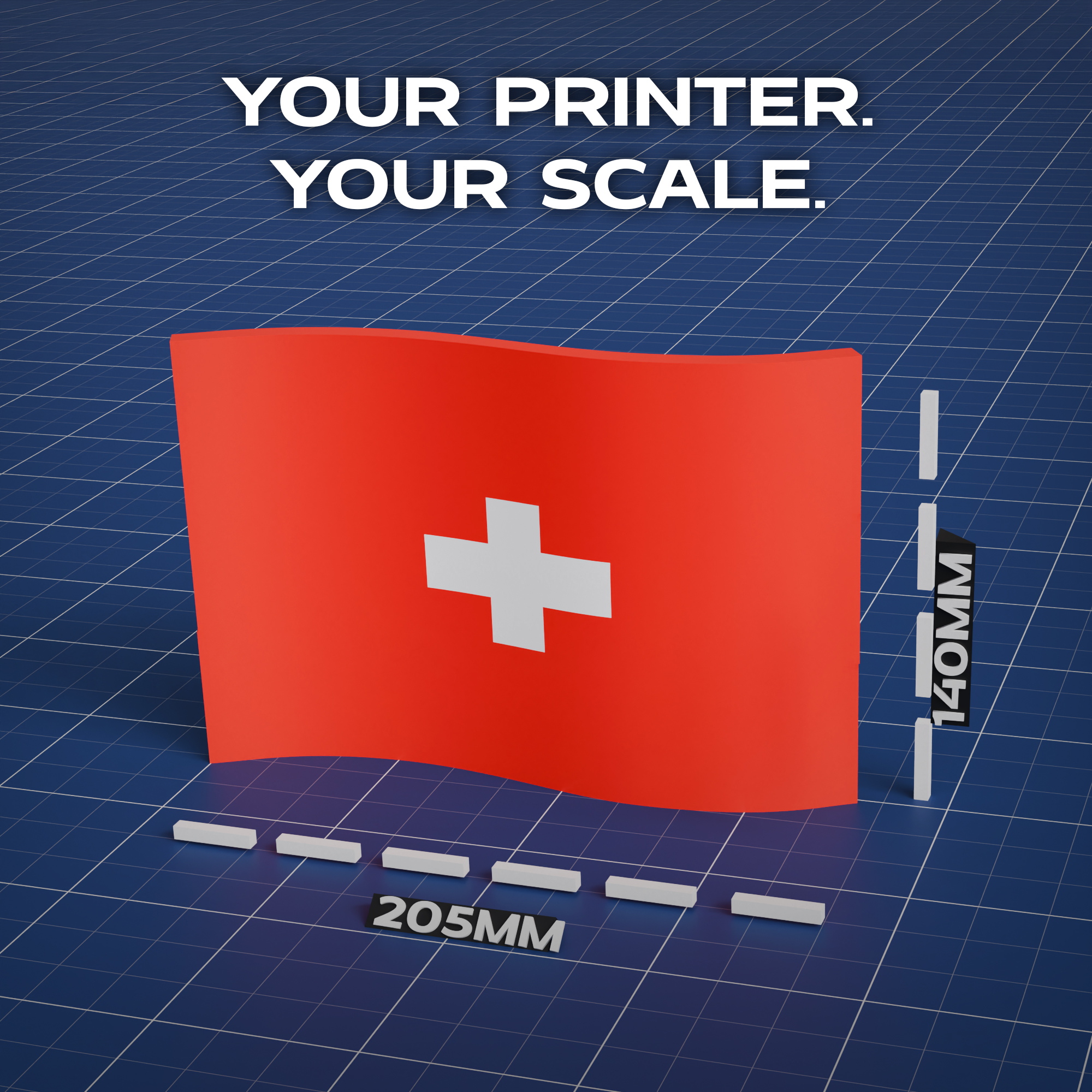 Switzerland Flag 3D Print Model