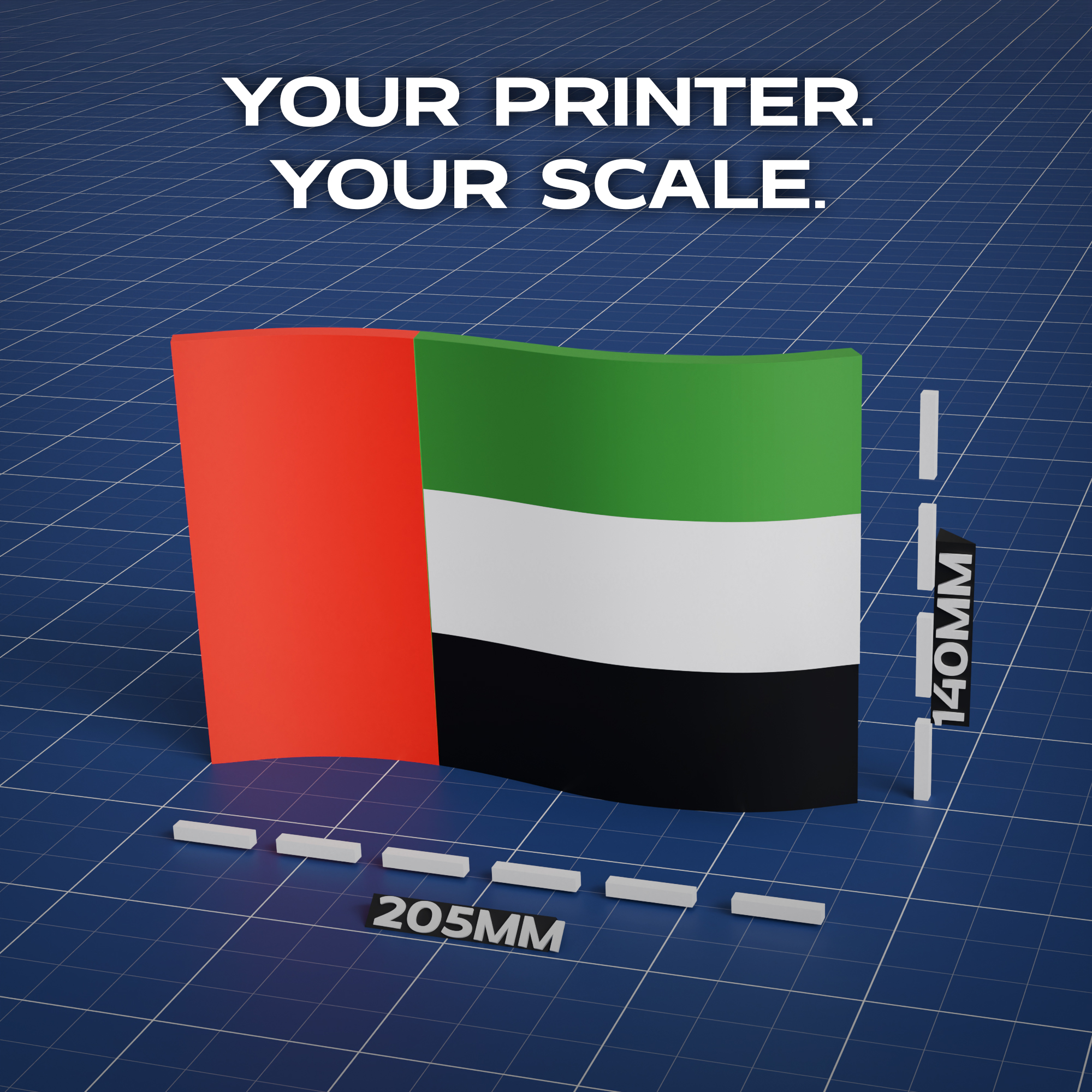 United Arab Emirates Flag 3D Print Model