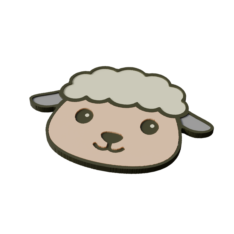 Merino Sheep Animal Coaster 3D Print Model
