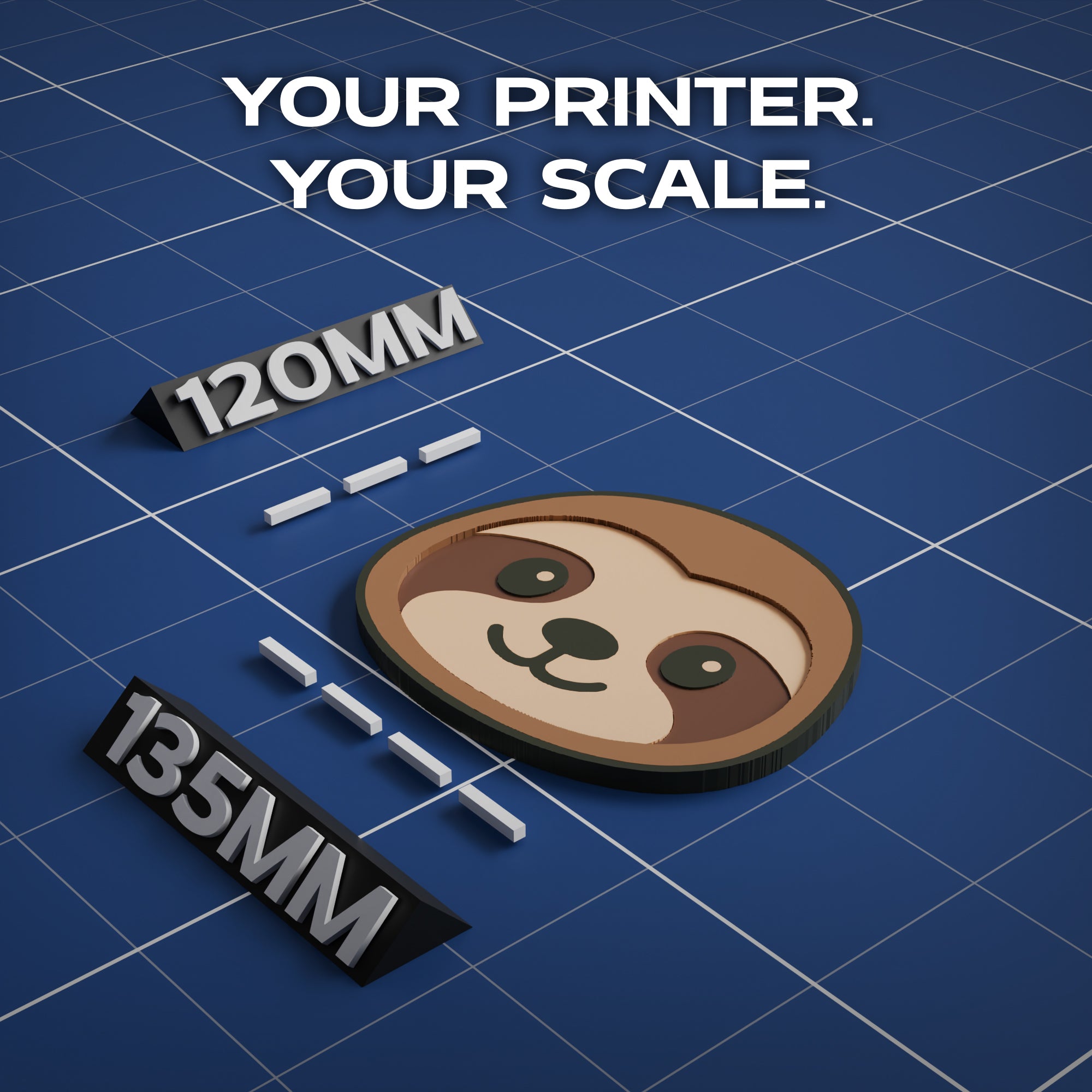 Brown-Throated Sloth Animal Coaster 3D Print Model