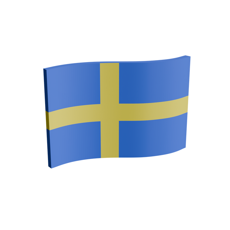 Sweden Flag 3D Print Model
