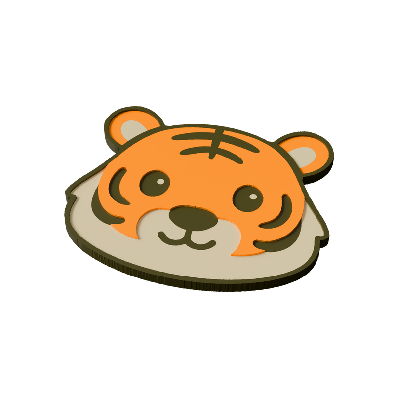 Bengal Tiger Animal Coaster 3D Print Model