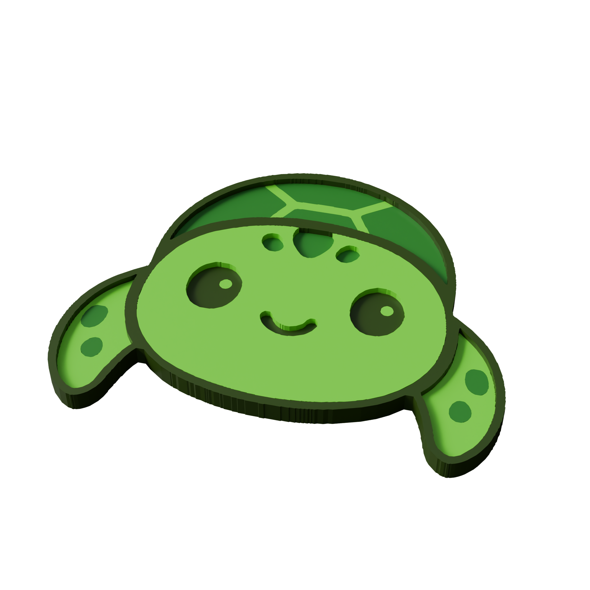 Green Sea Turtle Animal Coaster 3D Print Model