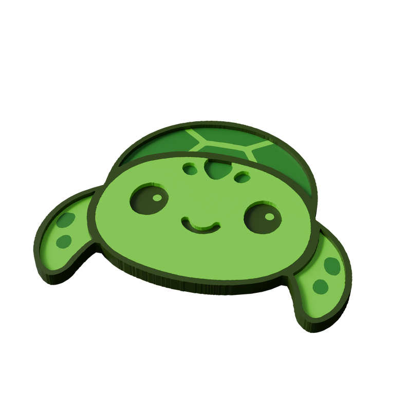 Green Sea Turtle Animal Coaster 3D Print Model