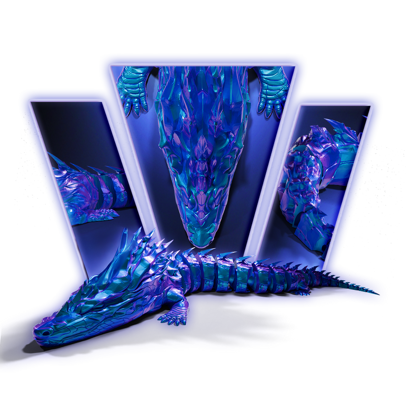 Thunder Articulated Dragon 3D Print Model
