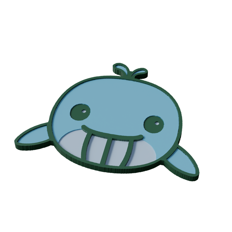 Blue Whale Animal Coaster 3D Print Model