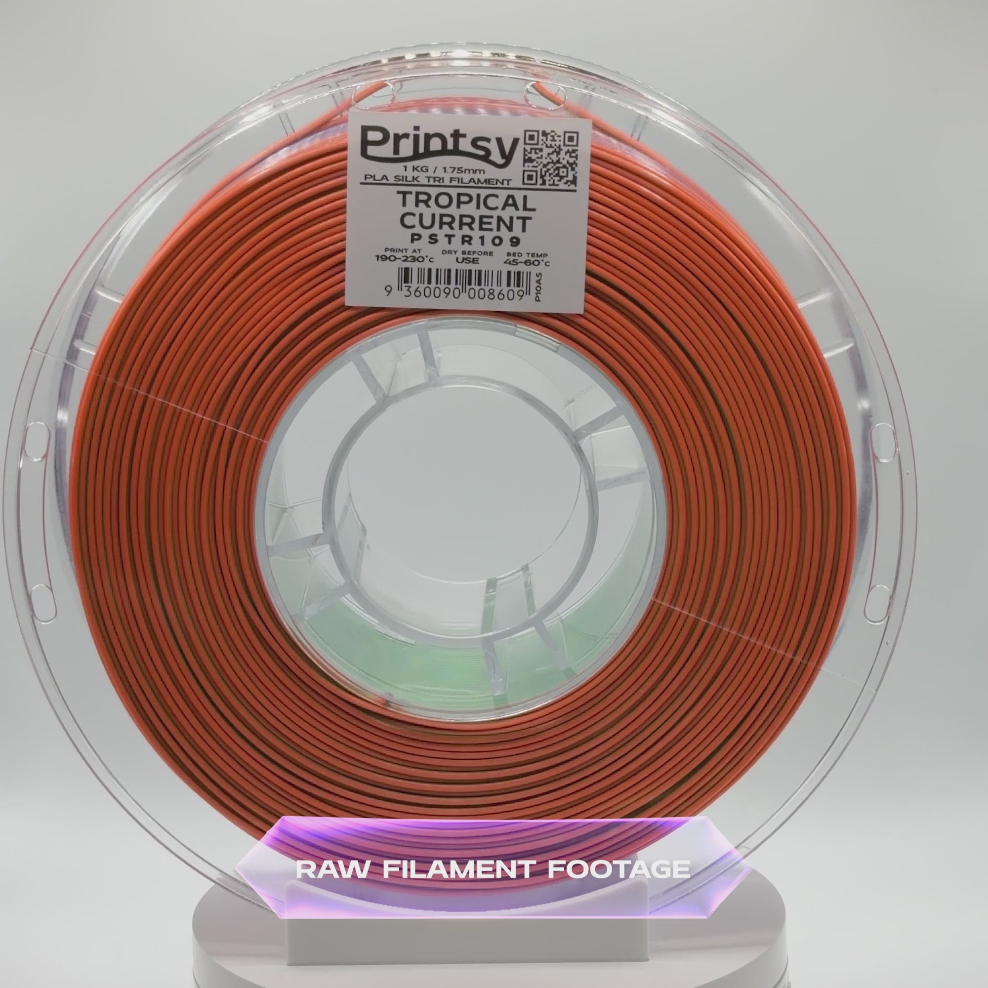 Tropical Current (Blue Green Orange) Tri Silk PLA 1kg