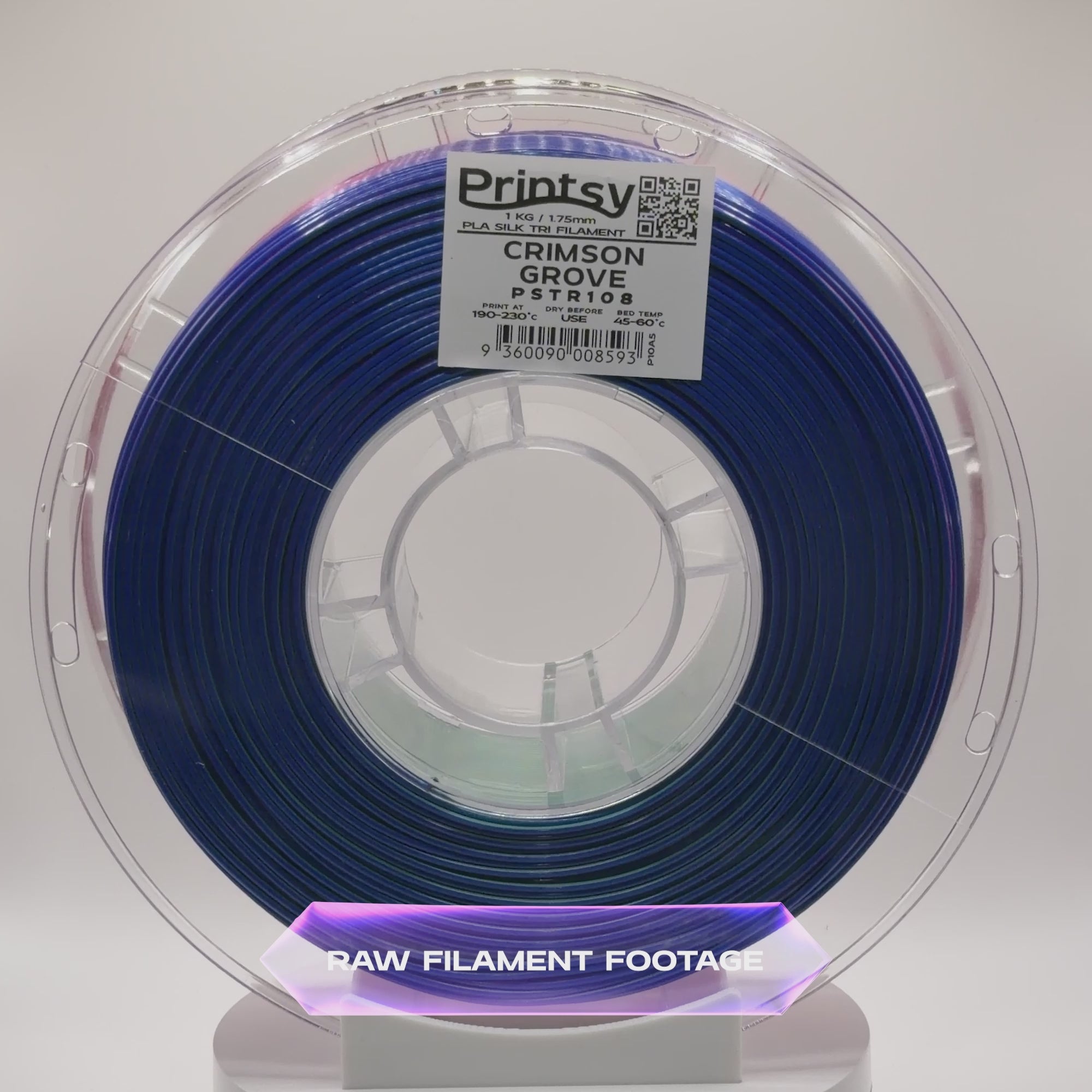 Crimson Grove (Dark Red Blue Green) Tri Silk PLA 1kg