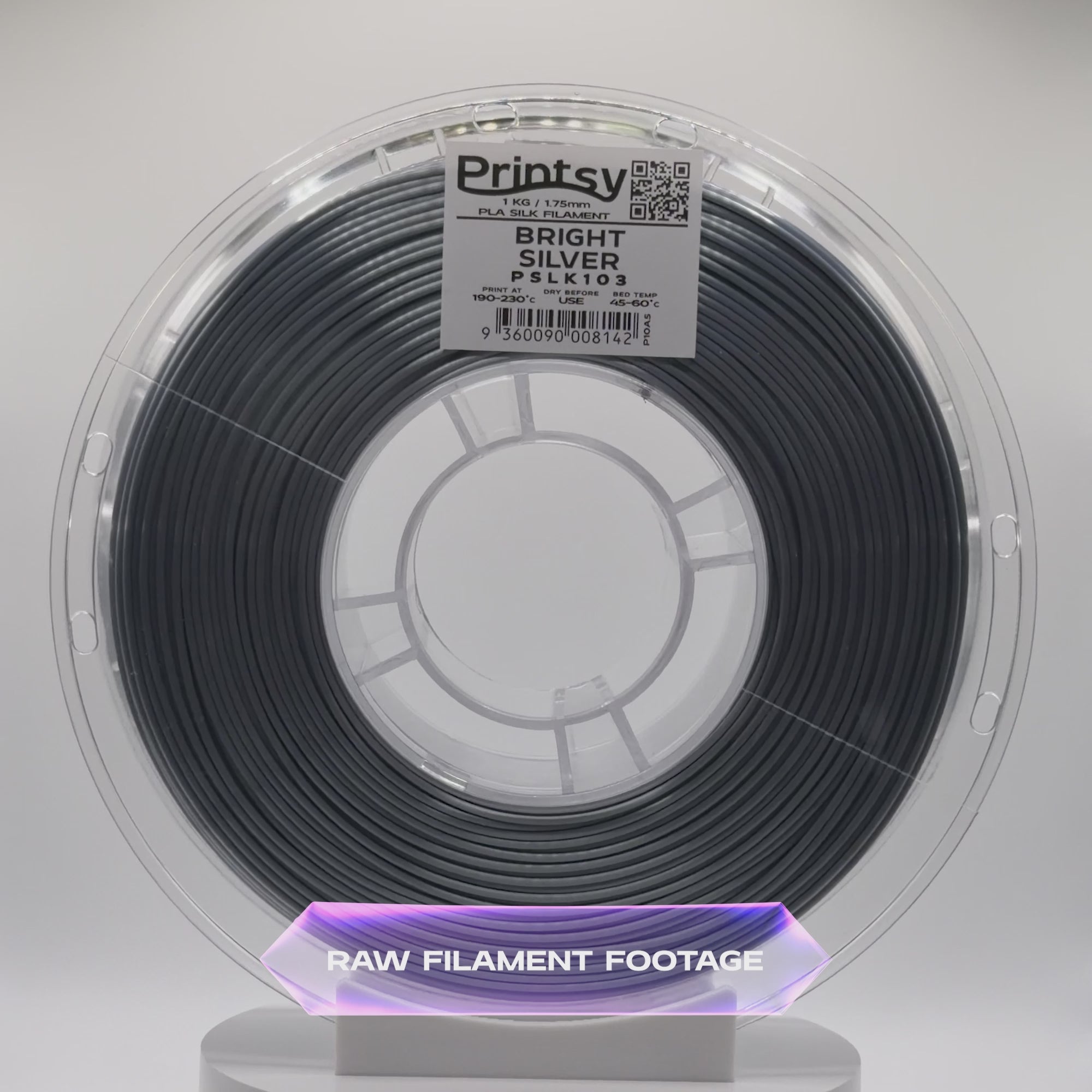 Bright Silver Silk PLA 1kg