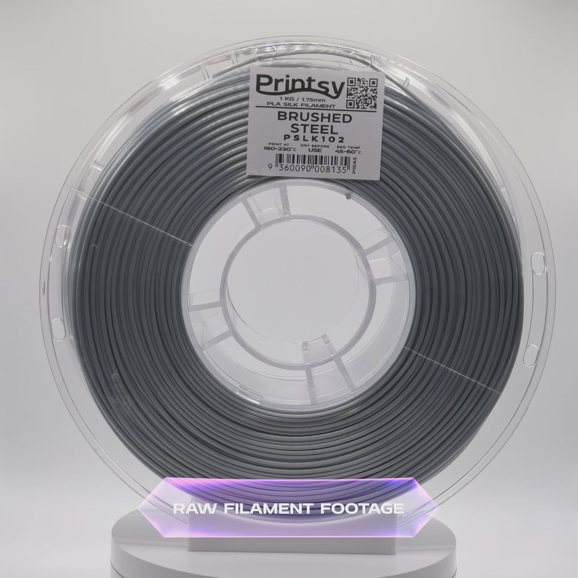 Brushed Steel Silk PLA 1kg