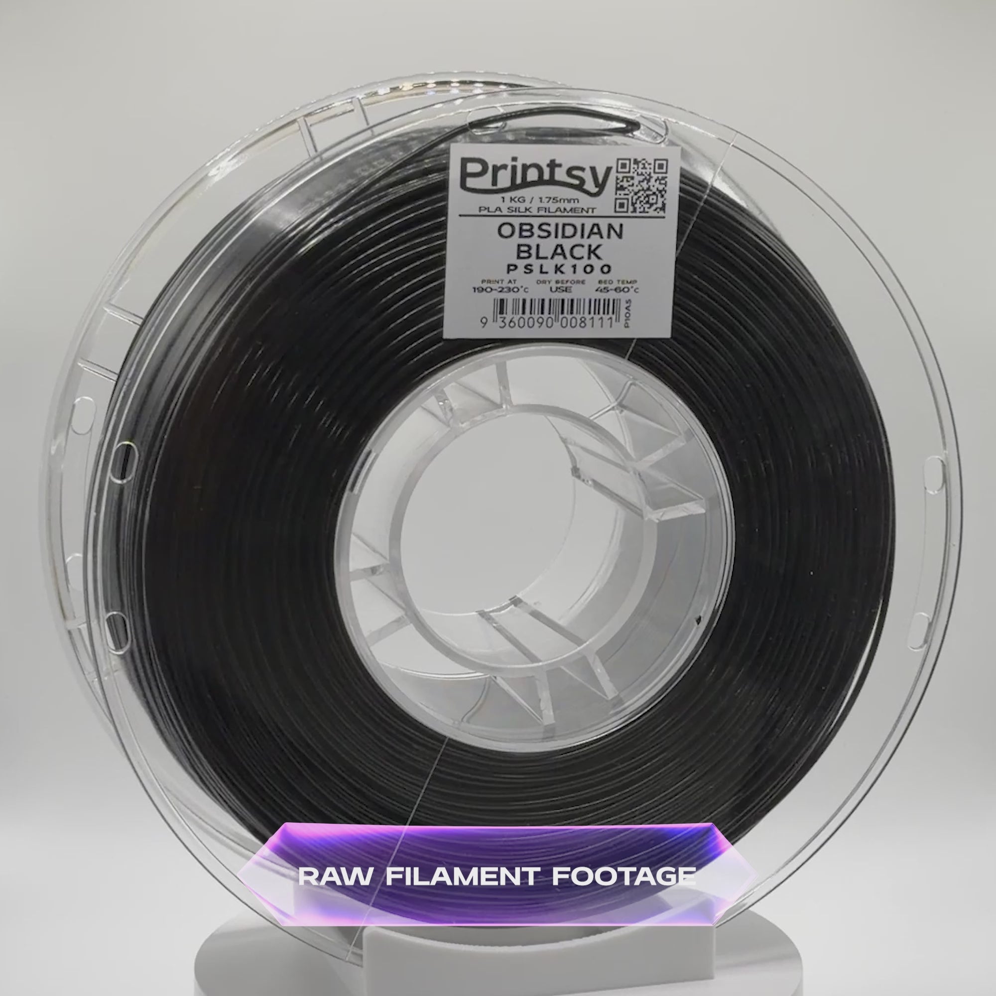 Obsidian Black Silk PLA 1kg